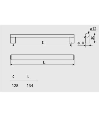 Reling RE81, chrom satynowy 128mm