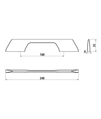 Uchwyt UA125, biały mat, 160mm