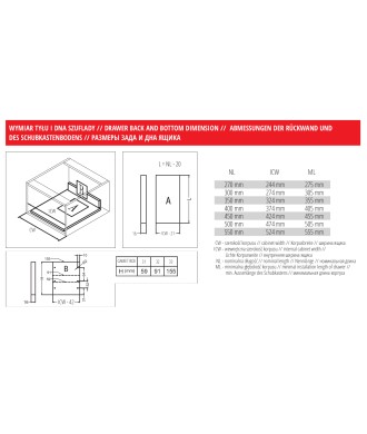 Szuflada GAMET BOX-31, niska, antracyt, 300mm