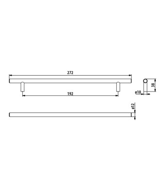 Reling RE29, czarny super mat, 192mm