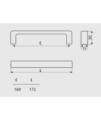 Uchwyt UU52, Soft Touch - czarny, 160mm