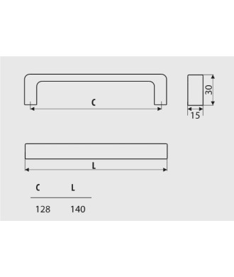 Uchwyt UU52, Soft Touch - grafit, 128mm