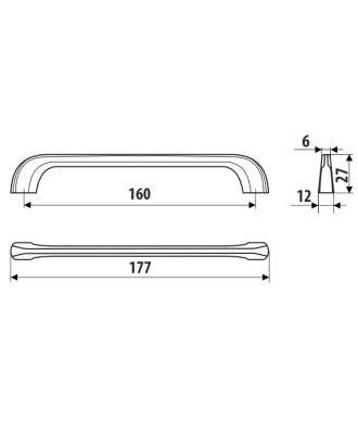 Uchwyt UU05, chrom satynowy, 160mm