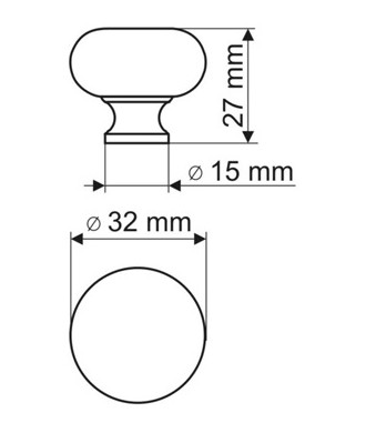 Gałka GP16, złoty połysk