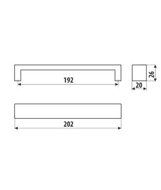 Uchwyt UA59, naturalne aluminium, 192mn