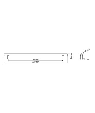 Reling RE10, chrom satynowy, 160mm