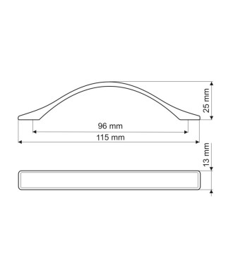 Uchwyt UN04, chrom satynowy, 96mm