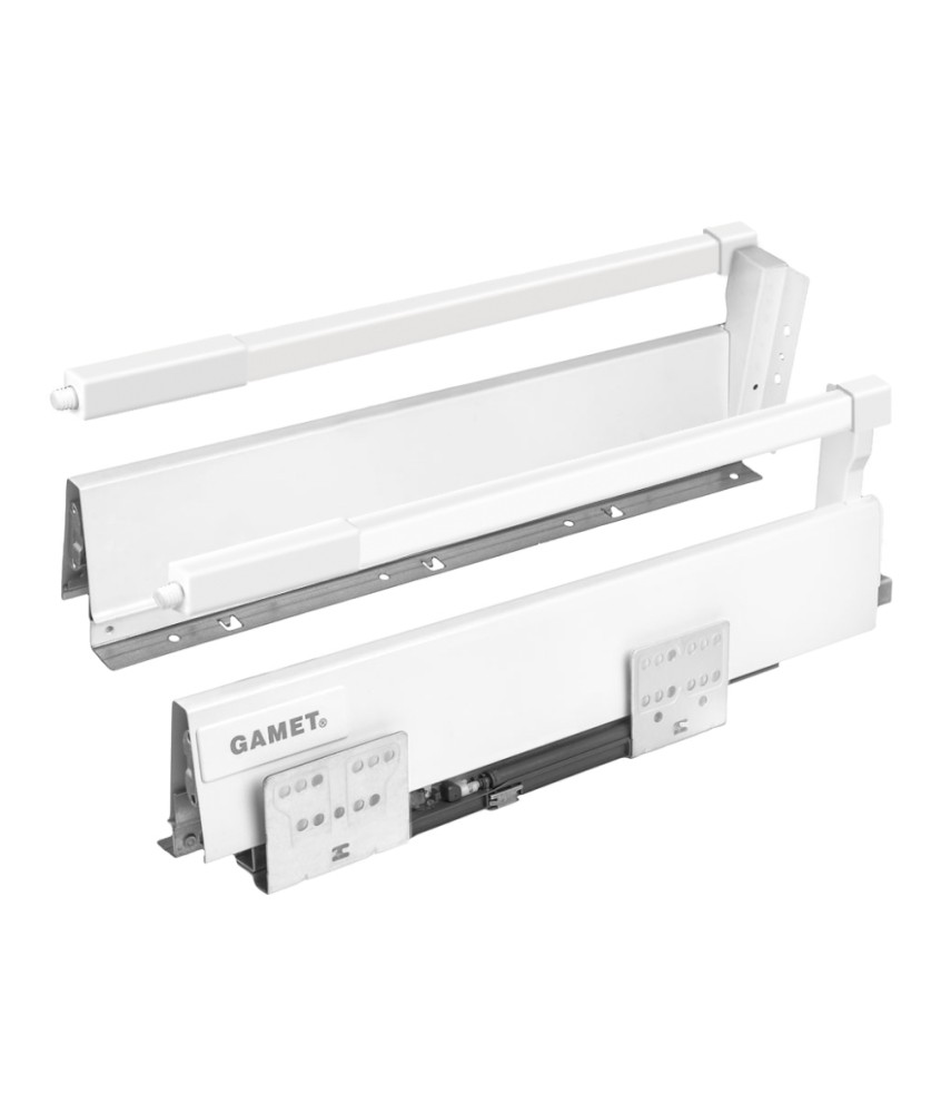 Szuflada GAMET BOX-22, średnia, biała, 500mm, relingi kwadratowe