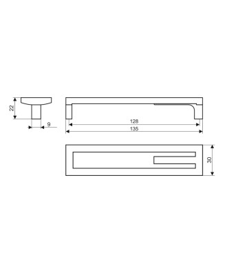 Uchwyt US15, chrom satynowy, 128mm