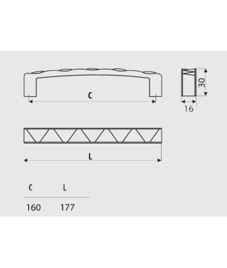 Uchwyt UU18, chrom satynowy, 160mm
