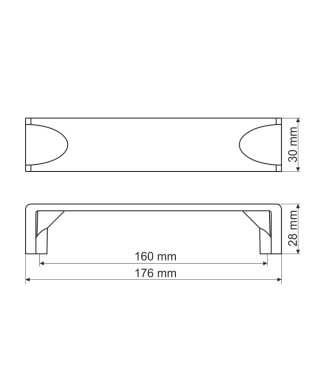 Uchwyt UU34, chrom satynowy, 160mm