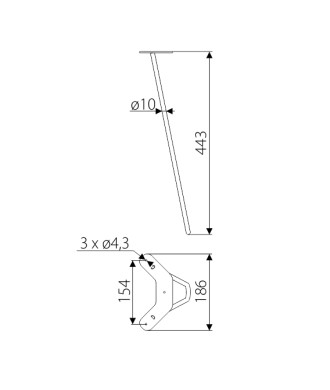 Noga SR98, czarny strukturalny, wys. 443mm