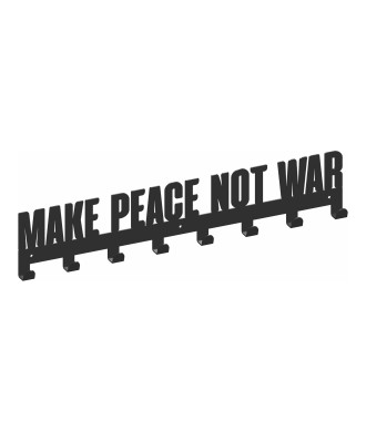 Wieszak WS27, MAKE PEACE NOT WAR, czarny strukturalny
