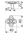 Gałka GR48, nikiel patynowany