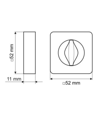 Szyld dolny PLT24-WCK, nikiel szczotkowany, kwadratowy