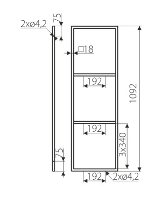 Rama półki SR18, Profil System, czarny strukturalny, wys. 1092mm