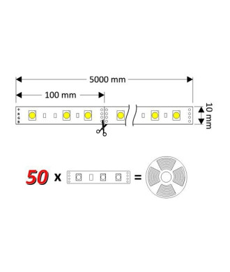 Taśma RGB 30 LED/m, bez żelu, IP20, 6W/m, rolka 5m