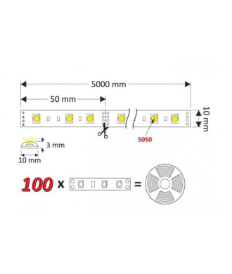 Taśma RGB 60 LED/m bez żelu IP20 12W/m, rolka 5m