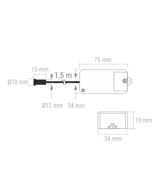 Wyłącznik zbliżeniowy do szaf IR K2 500W 220-240V