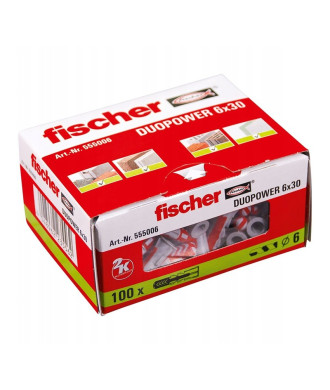 Kołki FISCHER Duopower, 6x30, 100 szt