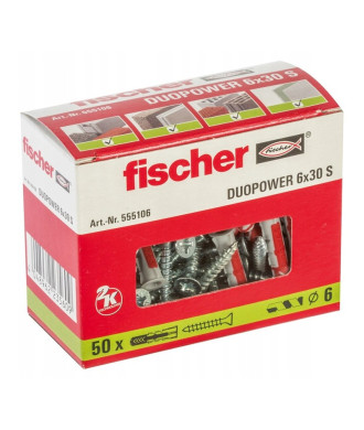 Kołki FISCHER Duopower, 6x30 S, 50 szt