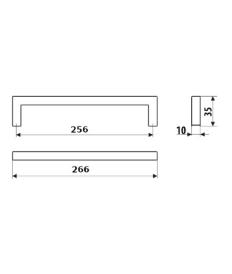 Uchwyt UU86, inox, 256mm