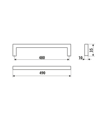 Uchwyt UU86, czarny super mat, 480mm