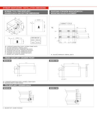 Szuflada GAMET SIMPLE BOX6, średnia, biała, 450mm