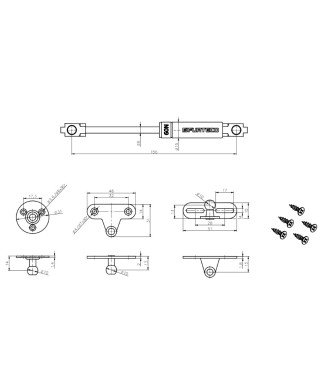 Podnośnik gazowy PG3, 156mm, 60N