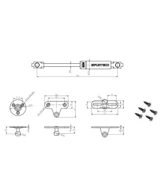 Podnośnik gazowy PG3, 156mm, 80N