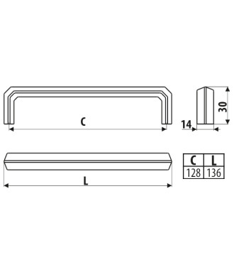 Uchwyt UU56, Soft Touch - teraktota, 128mm