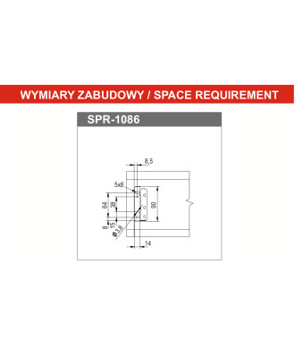 Bok szuflady SPR2-86, biały, 450mm