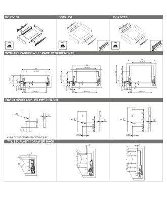 Szuflada GAMET BOX2, reling kwadrat, wysoka, antracyt, 350mm