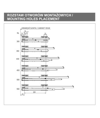 Szuflada GAMET BOX2, reling kwadrat, średnia, antracyt, 450mm