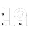 Szyld dolny PLT33-WC, czarny super mat, okrągły