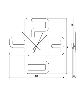 Zegar ścienny AD210, CYFRY, czarny strukturalny