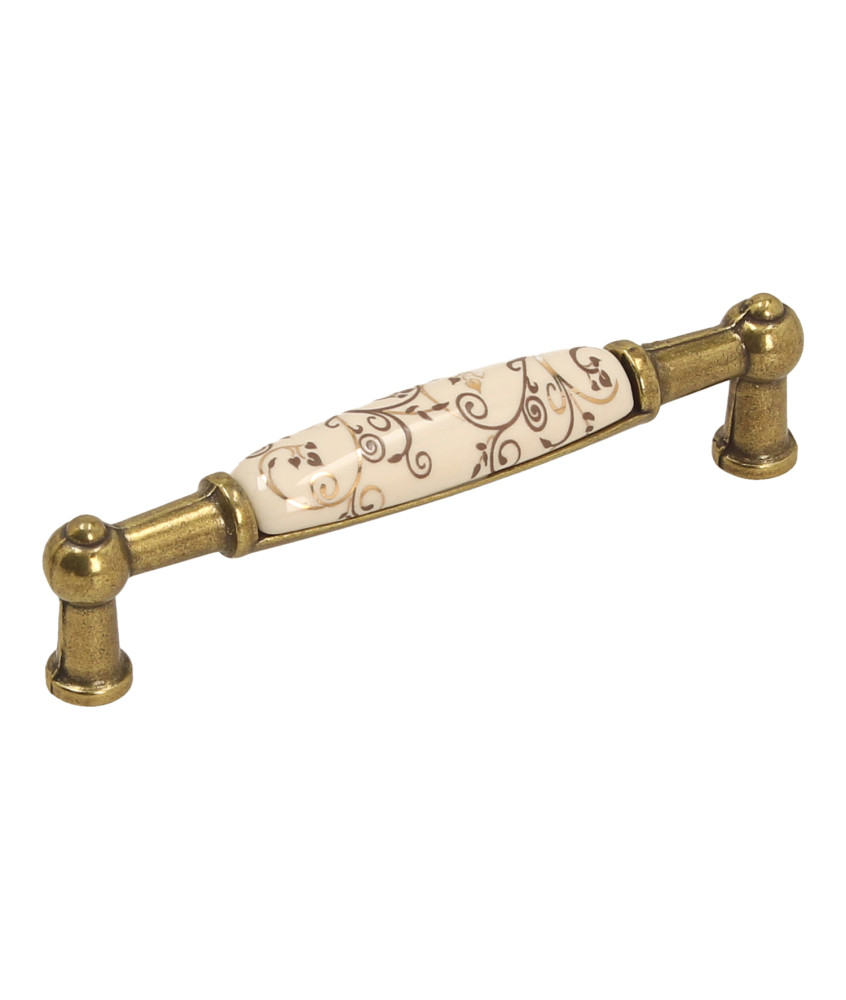 Uchwyt UP21, złoty antyczny, porcelana MLK-11, 96mm