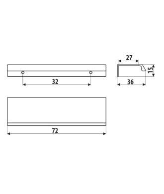 Uchwyt UA123, nikiel szczotkowany, dł. 72mm
