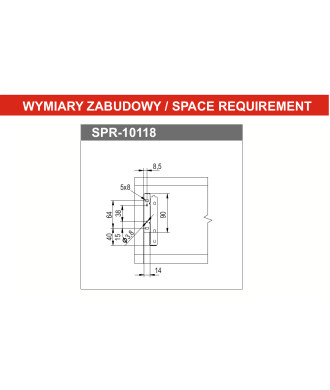 Bok szuflady SPR2-118, srebrny, 350mm