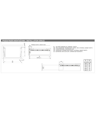 Bok szuflady SPR2-118, srebrny, 350mm