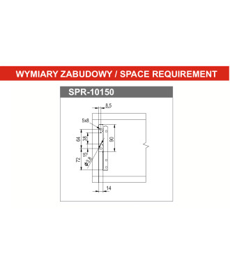 Bok szuflady SPR2-150, srebrny, 300mm
