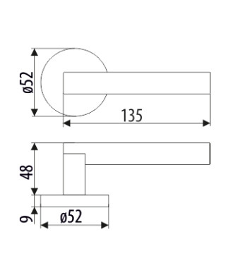Klamka DH37, Franco, szyld okrągły, złoty połysk