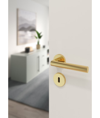 Klamka DH37, Franco, szyld okrągły, złoty połysk