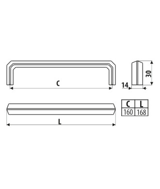 Uchwyt UU56, Soft Touch-grafit, 160mm