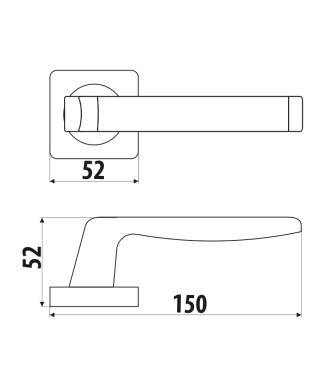 Klamka DH89, Cascada, Basic Line, szyld kwadratowy, nikiel szczotkowany