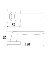 Klamka DH89, Cascada, Basic Line, szyld kwadratowy, nikiel szczotkowany