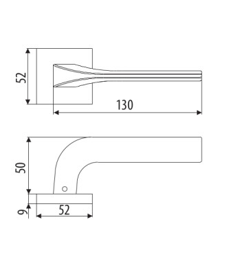 Klamka DH18, Vidaro, Basic Line, szyld kwadratowy, chrom satynowy