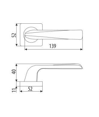 Klamka DH87, Erba, Basic Line, szyld kwadratowy, nikiel szczotkowany
