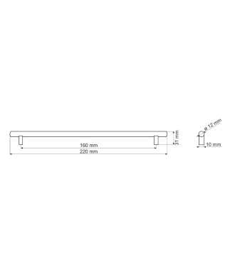 Reling RE10, grafit strukturalny, 160mm