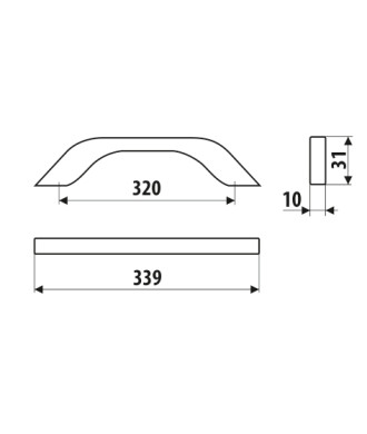 Uchwyt UU17, Soft Touch - biały, 320mm
